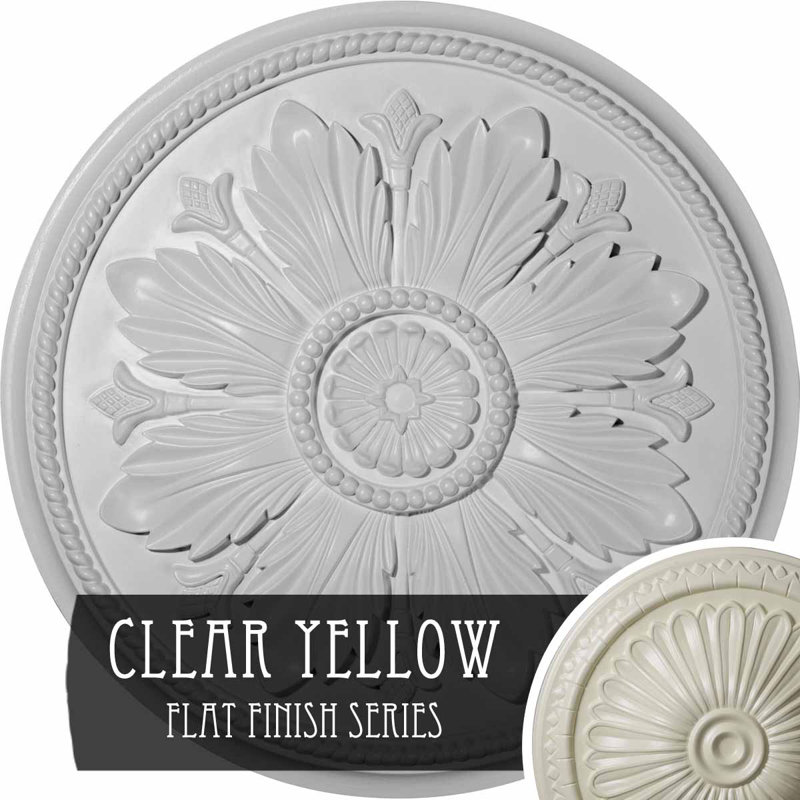 Médaillon de plafond 23 5/8 po x P 1 1/2 po Kaya (convient aux auvents jusqu'à 5 1/4 po), Jaune clair