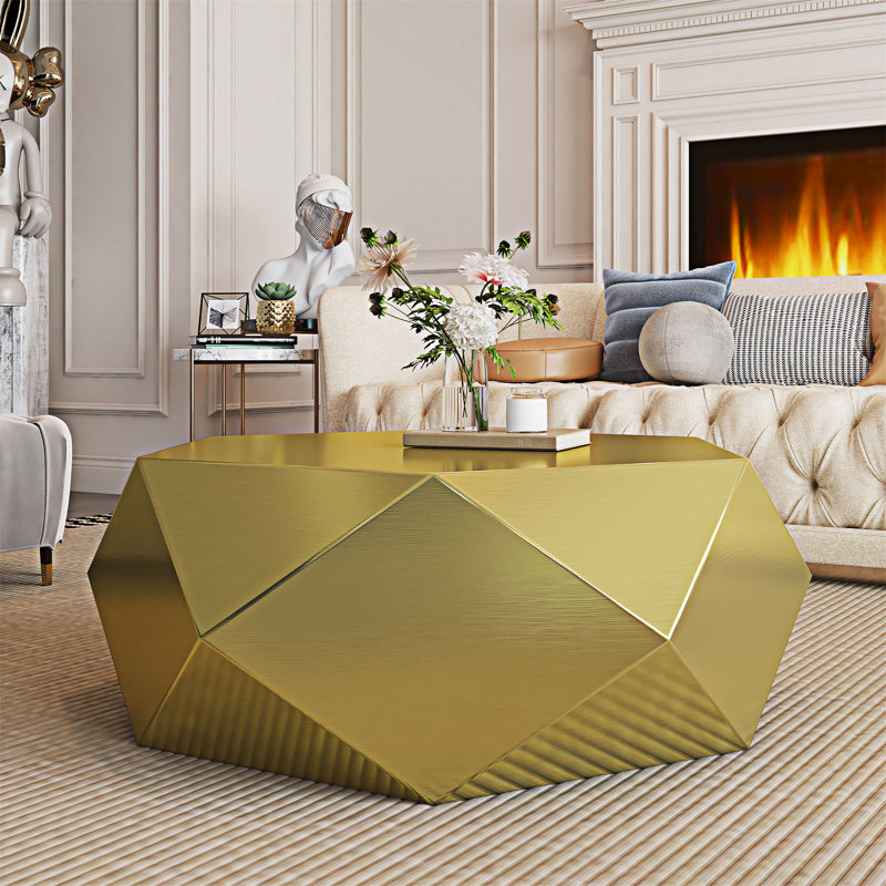 Coffee Table End Table, Gold