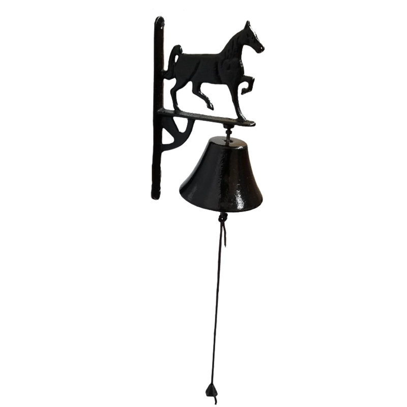 Horse Wall Bell Made From Cast Iron Finished In Black