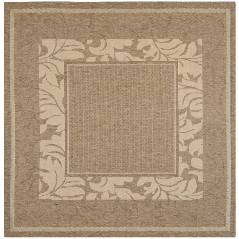 Tapis d'intérieur/extérieur brun/naturel Herefordshire, Carré 7 pi