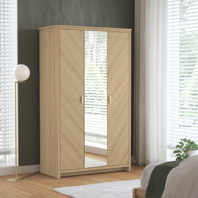 Brayden Studio 3 Door Wardrobe with Mirror