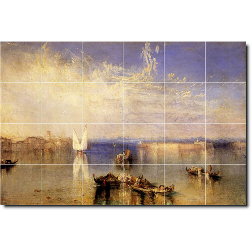 Carreau de céramique décorative 36 po x 24 po 6 po x 6 po, Joseph Turner, peinture de paysage W08827