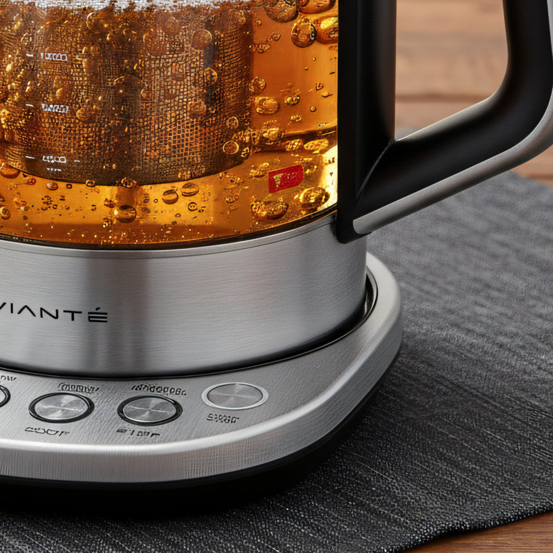 Bouilloire électrique avec filtre à thé en vrac pour infuser du thé chaud. Comprend un contrôle de la température, un arrêt automatique et plusieurs programmes d'infusion. Capacité de 1,5 litre.