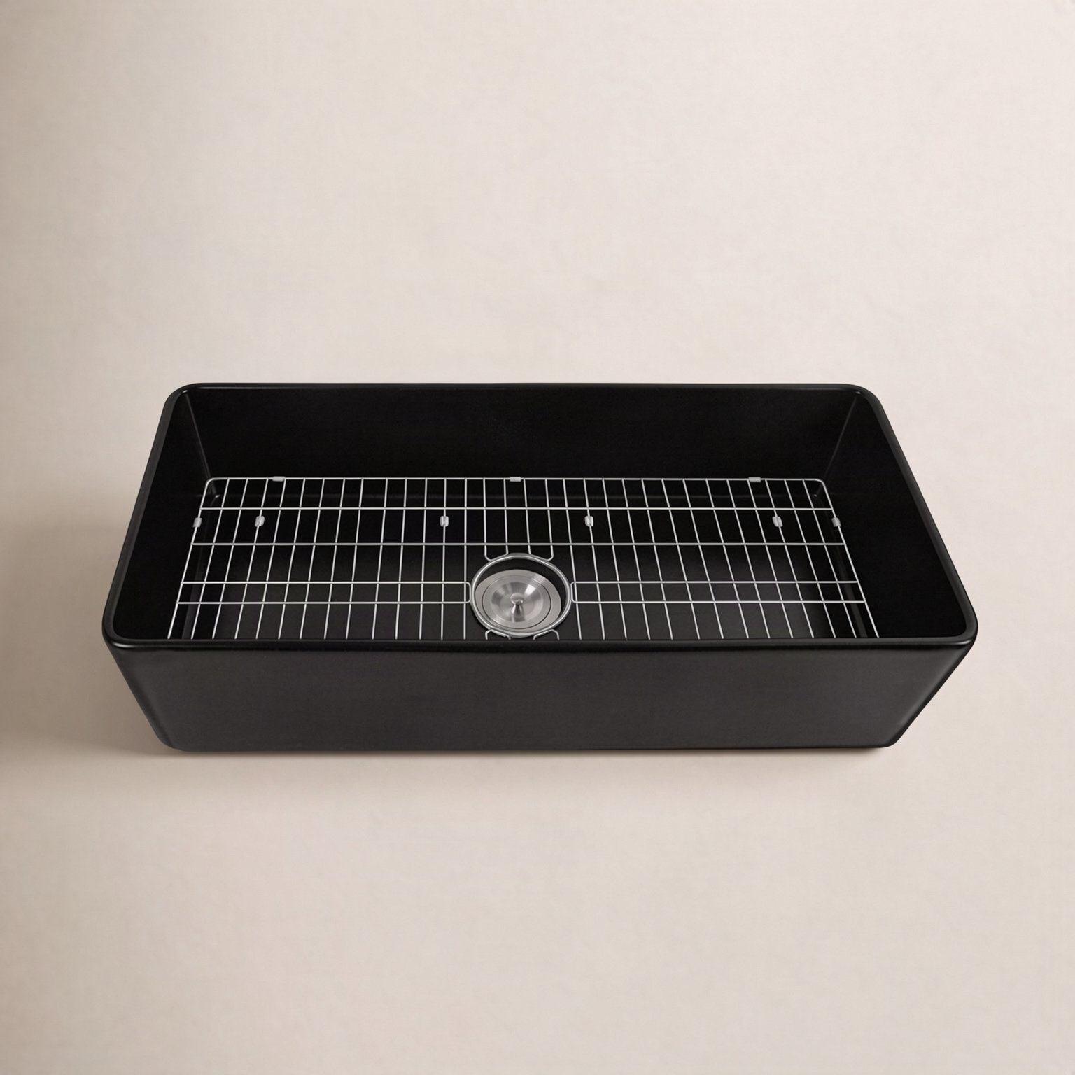 Grove 36" Fireclay Farmhouse Kitchen Sink, Black