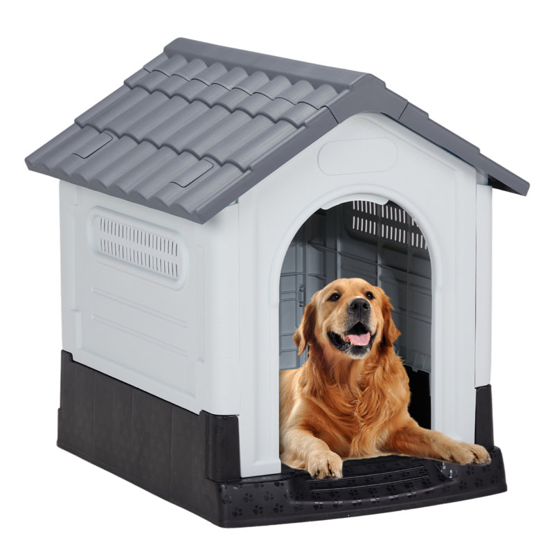 Niche en plastique pour chien, Gris, H 31 po x l 31,50 po x P 26,50 po