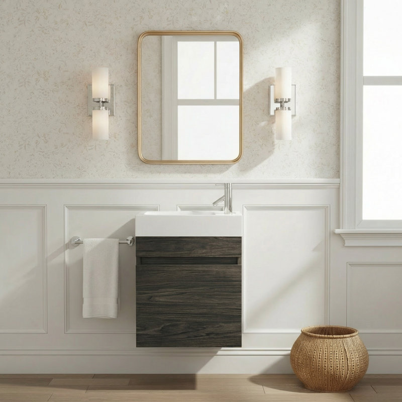 Ensemble de meuble-lavabo mural simple 18 po, Tête-à-tête