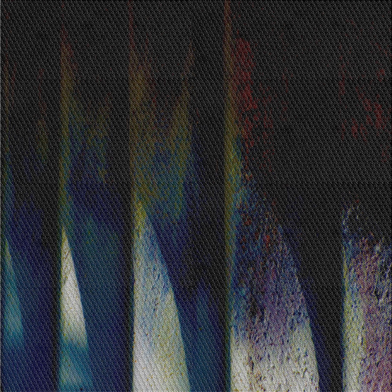 Tapis abstrait bleu marine, Carré 6 pi