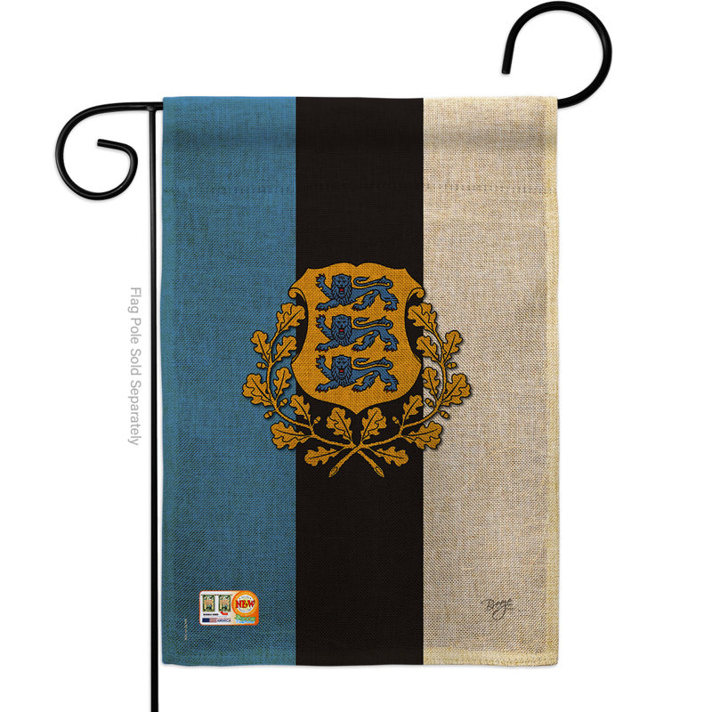 En toile jute 2 côtés 18,5 x 13 po estonie drapeau de jardin