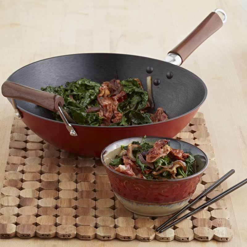 IMUSA Global Kitchen 13.58'' Non-Stick Cast Iron Wok
