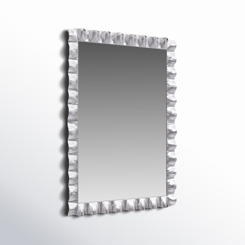 Theodore Metal Rectangle Mirror, 40" x 29.5", Silver