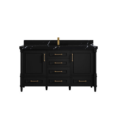 Aberdeen 60'' Single Bathroom Vanity with Quartz Top