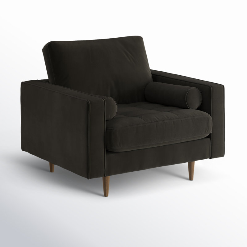 Kerney Upholstered Armchair, Bella Smoke Performance Velvet