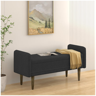 Teddy velvet  storage stool, ,with storage space, suitable for apartments, living rooms and bedrooms-(45.98"*16.75"*21.75")