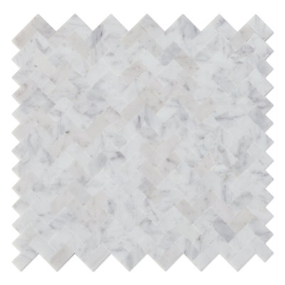 Carrelage mosaïque auto-adhésif en pierre naturelle 12 po x 12 po Herringbones
