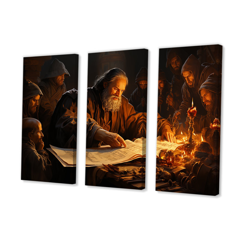 Ensemble de salon Judaism Talmudic Scroll Tales - Judaism Wall Art, H 32 po x l 48 po
