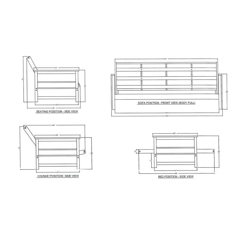 Base de futon Anders, matelas non inclus, Blanc patiné