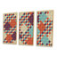Multicolor Triangular Geometrics II - ensemble de 3 reproductions d'art encadrées sur toile-1503668369-1503668373