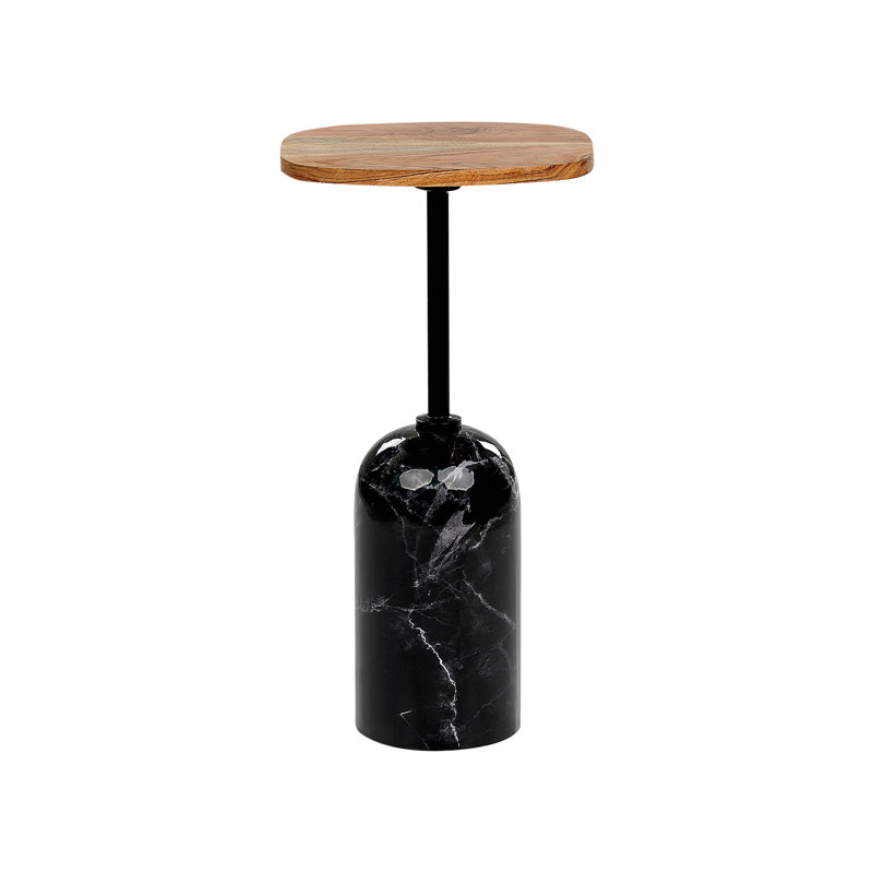 Crystalynn Pedestal End Table, Black