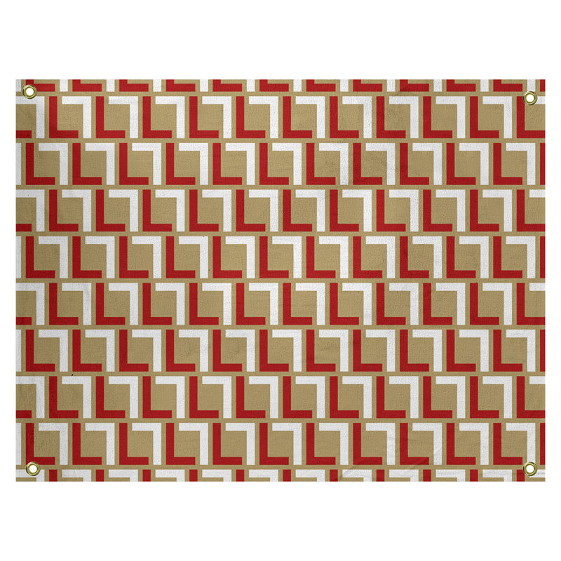 Tapisserie murale San Francisco Football Luxury, Rouge / blanc / or, H 59 po x l 80 po, polyester
