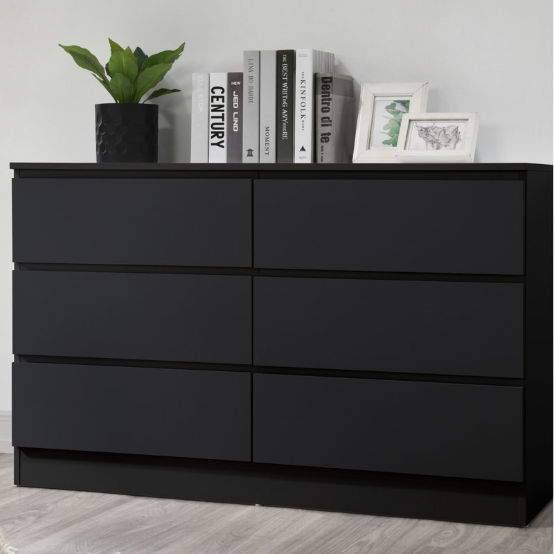 Nexus 6 Drawer 121Cm W Chest of Drawers, Black