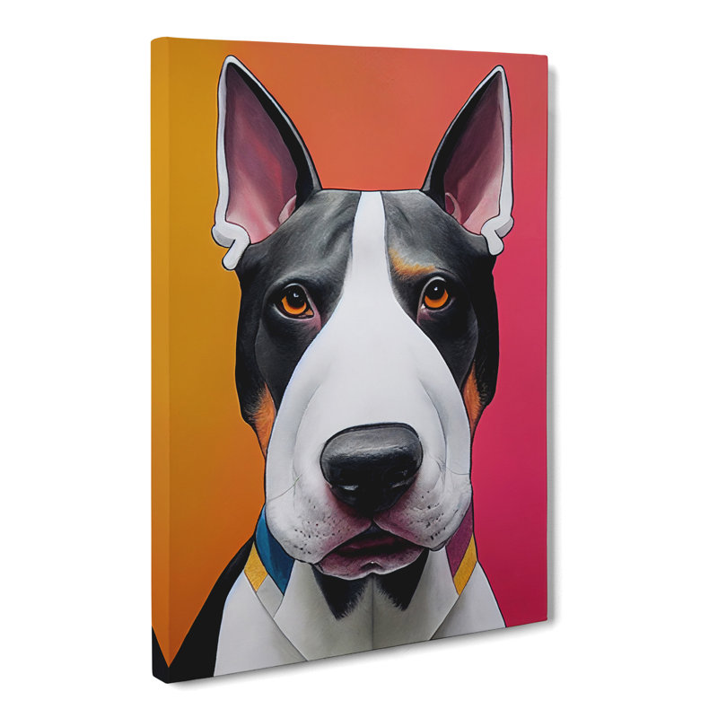 Shlok English Bull Terrier Hypreprism - Wall Art, 50cm H x 35cm W x 3cm D, Canvas