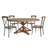 Diskin Rustic X-Base Round Pine Finish Dining Table Set - Table And 4 X-Back Metal Chairs-1462980161-1462980217