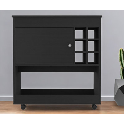 Rolling Bar Cart With Wine Storage