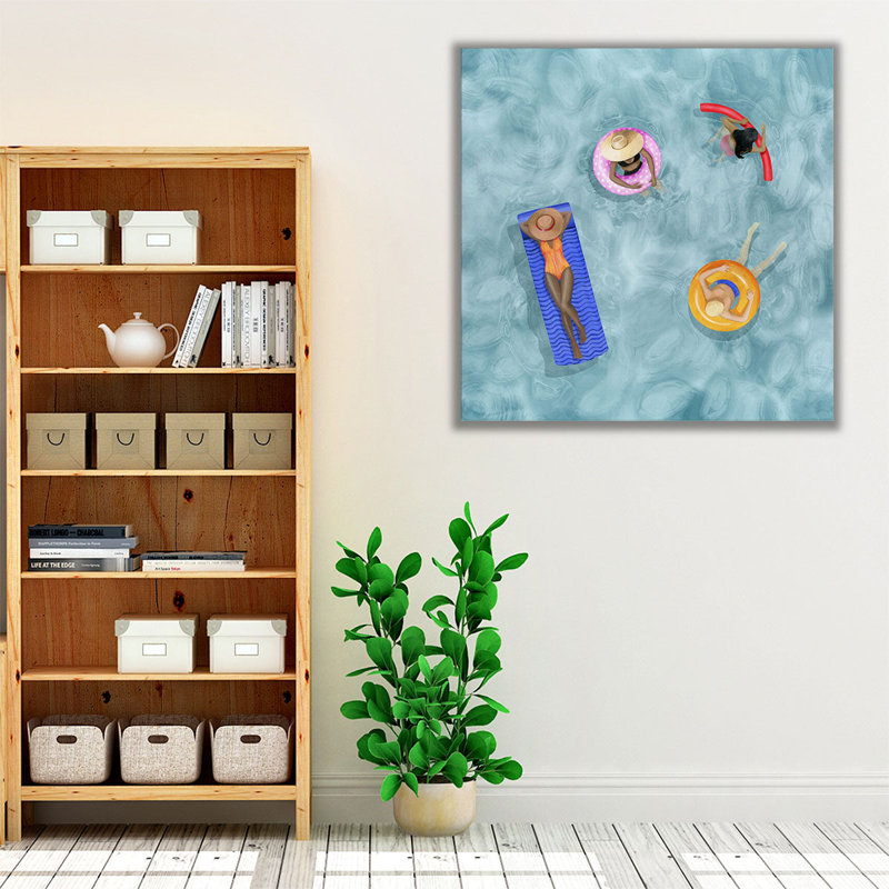 Poolside I - Canvas Print Wall Art, 12" H x 12" W
