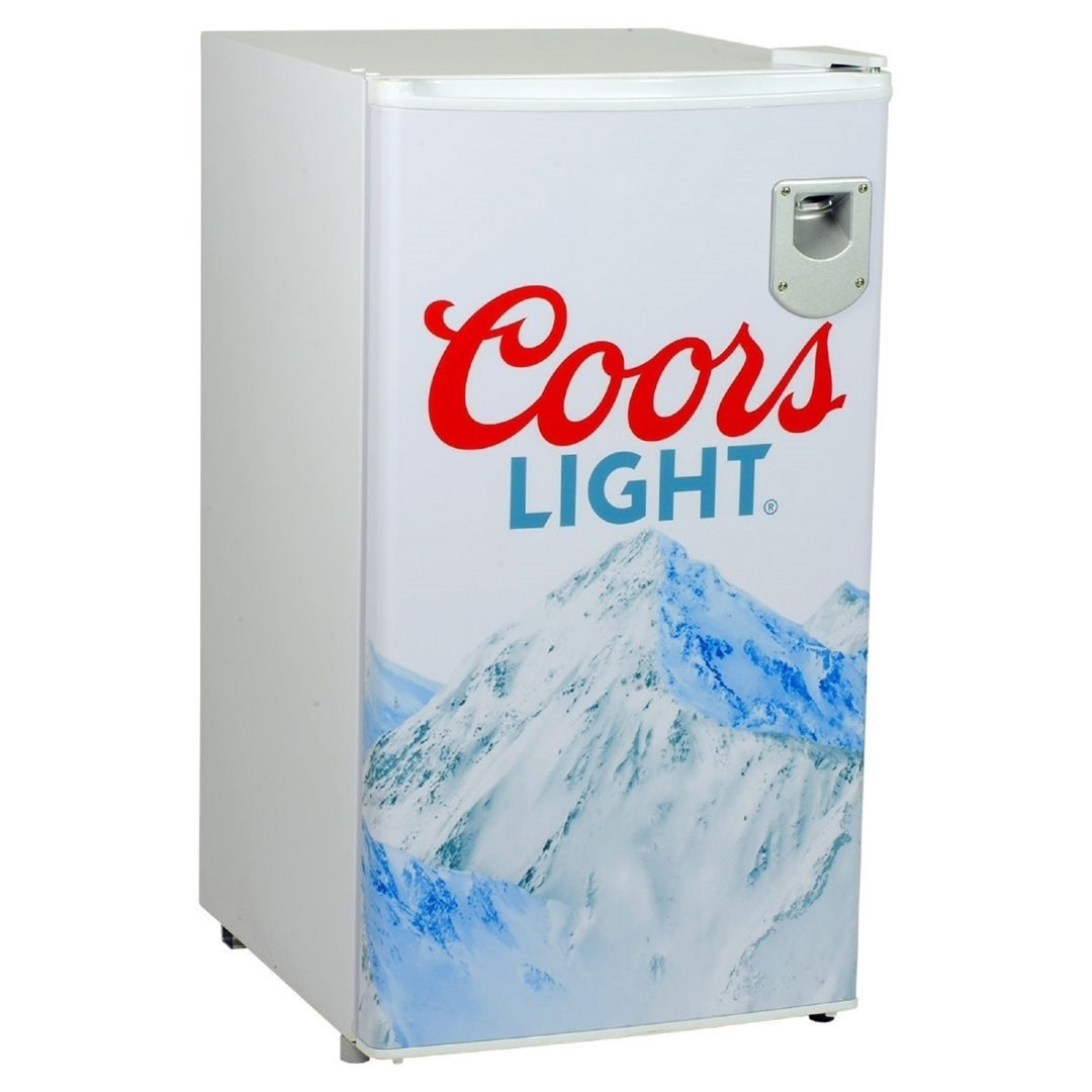 Coors Light Compact Fridge with Bottle Opener, 3.2 cu ft (90L), White Koolatron