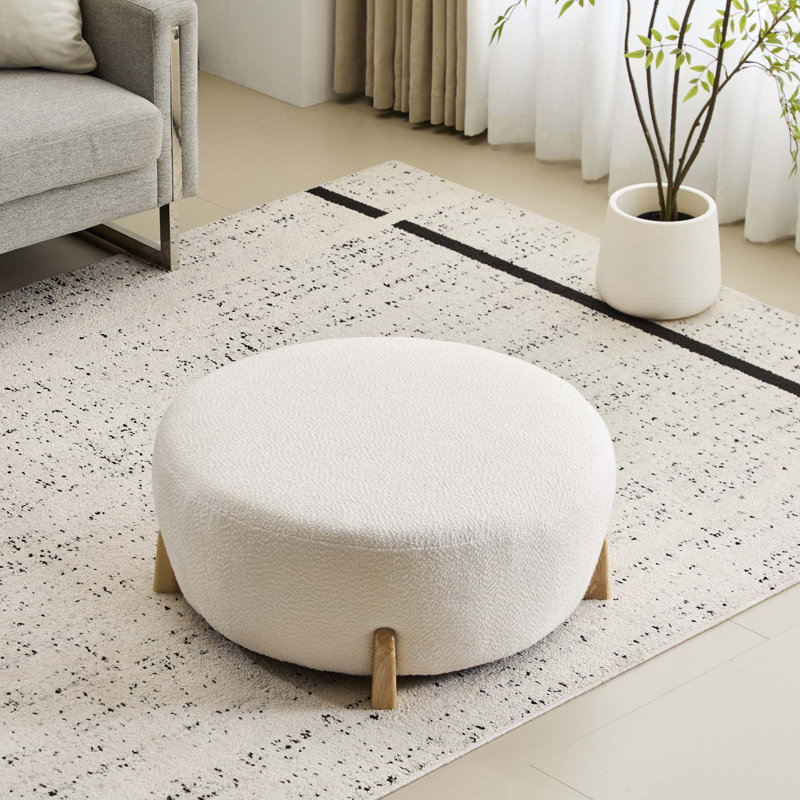 Repose-pieds Modish, Naturel, Blanc