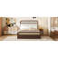 Grand lit plateforme en bois avec lit gigogne et 2 tiroirs, espresso