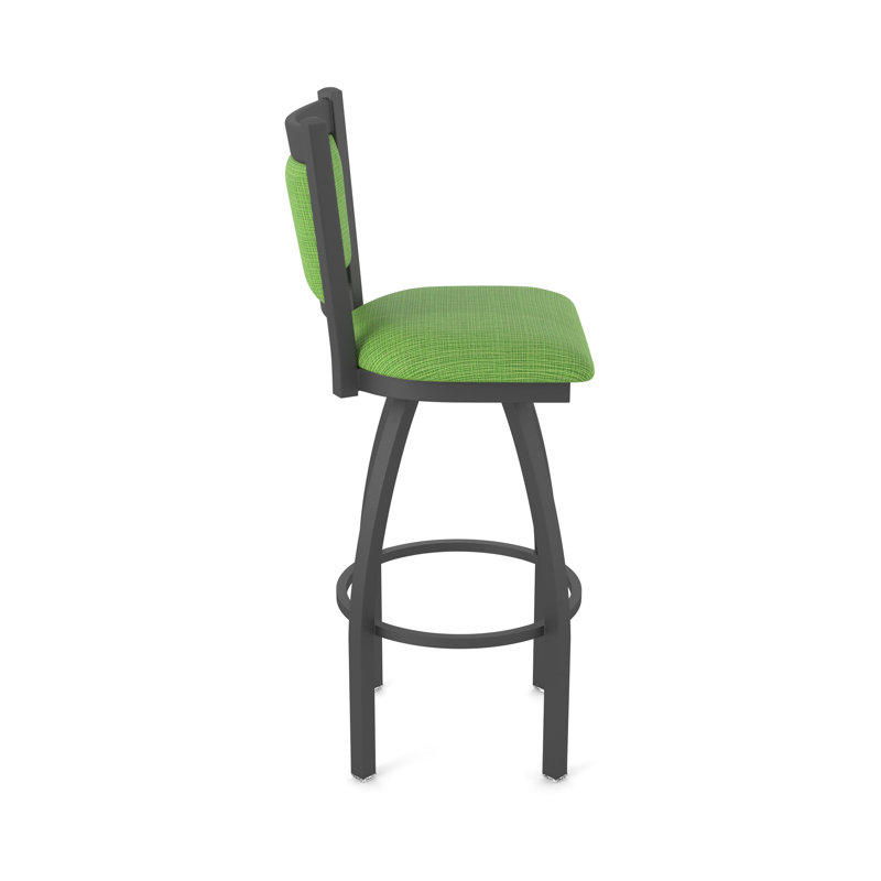 Tabouret pivotant Hadleigh, Tissu - perroquet graphique, Étain, Tabouret de bar (siège d'une hauteur de 36 po)