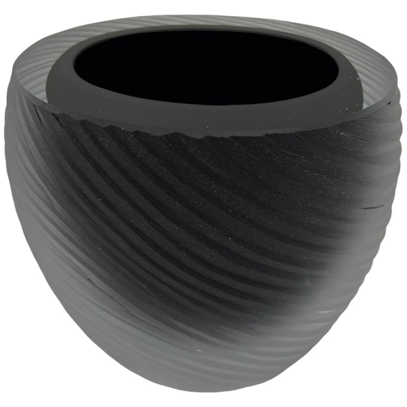 Affer Handmade Glass Table Vase, Black