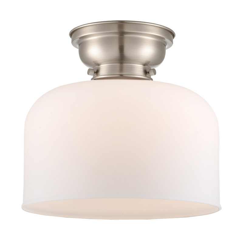 Plafonnier encastré 12 lumières 1 lumière Donaldson, Blanc mat, Nickel satiné brossé, Ampoule à DEL rétro de 6 watts
