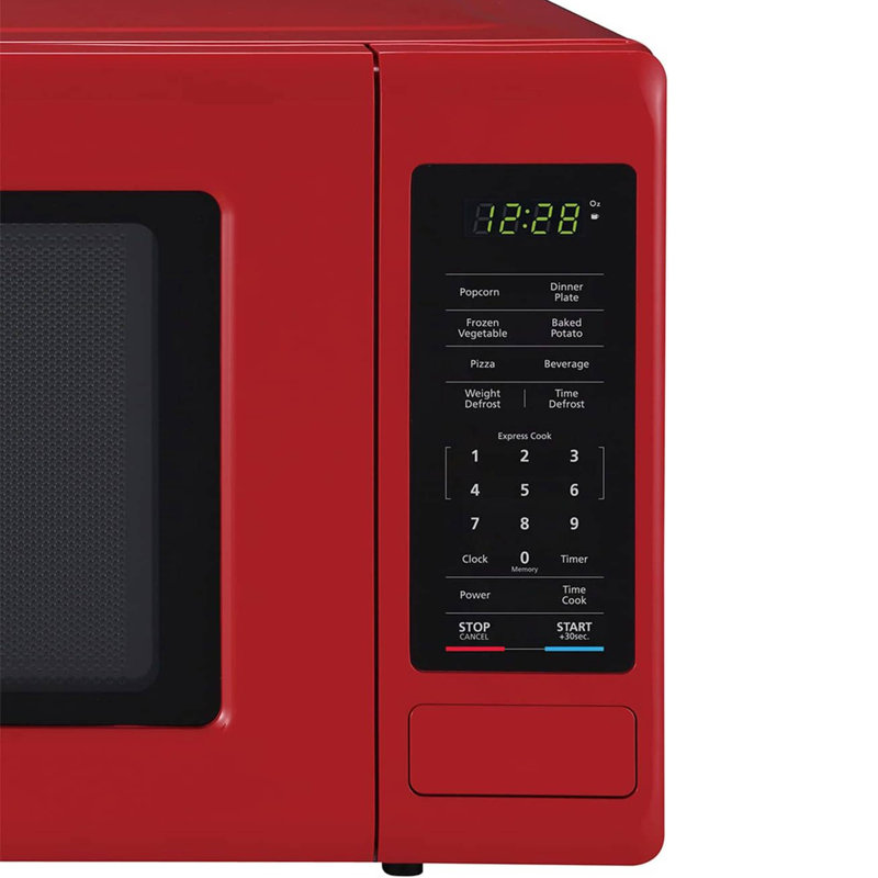 Magic Chef 0.9 Cubic Feet 900 Watt Stainless Countertop Microwave Oven, Red