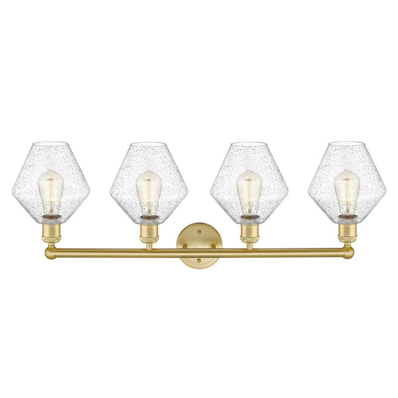 Éclairage de salle de bain à intensité variable 4 lumières Amylea, Or satiné