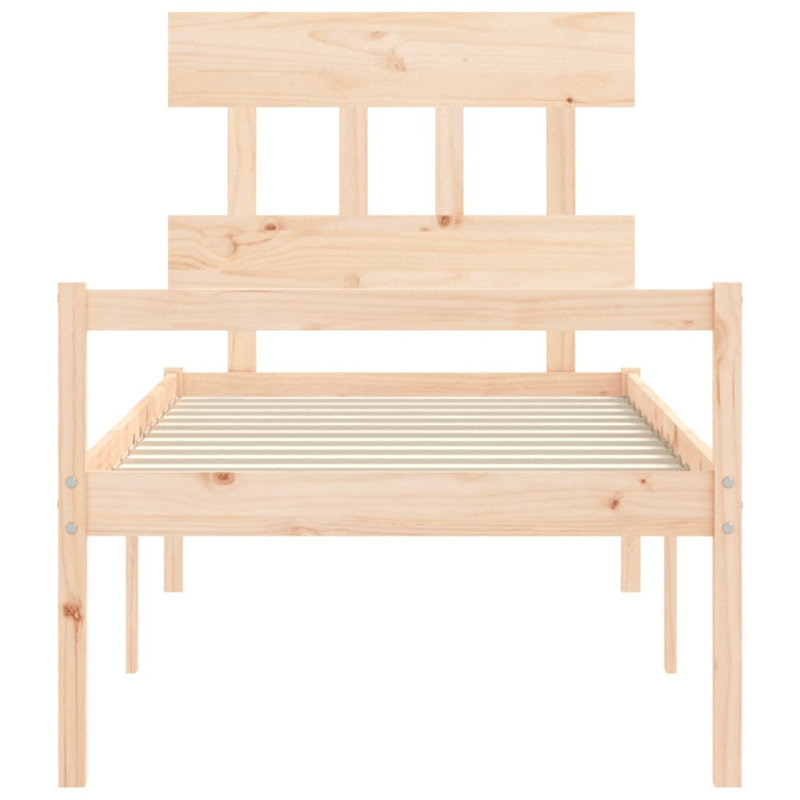 Anniki Solid Wood Bed, European Single (90 x 200cm), Brown