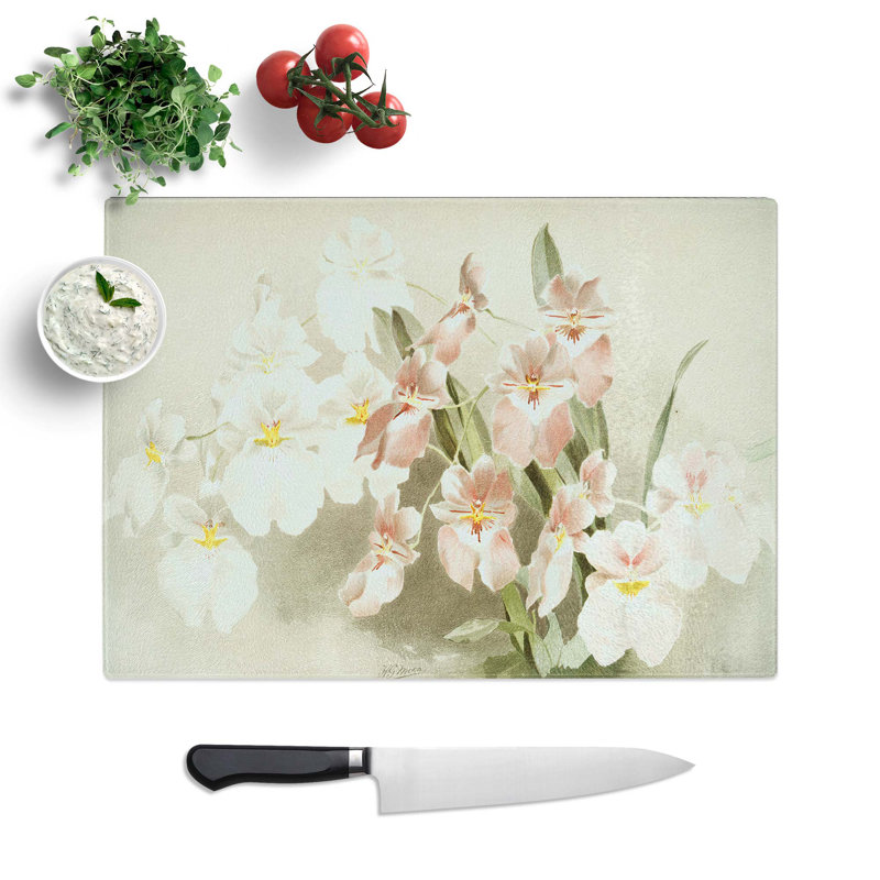 Glass Magnolia Flowers Illustration Tab. 29 by Frederick Sander Chopping Board, 39 cm W x 28.5 cm L