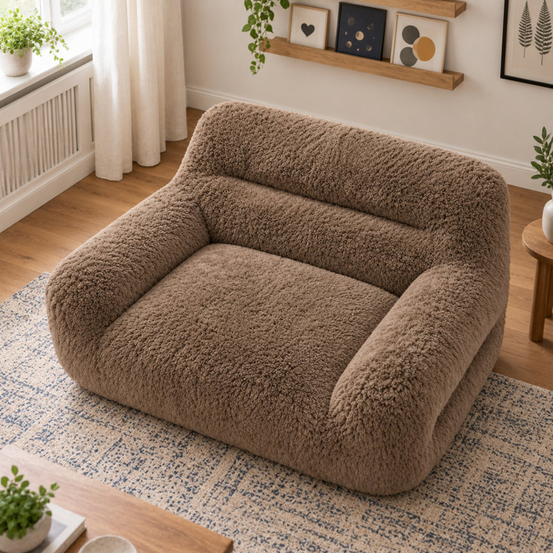 Canapé Boucle, Dark Brown