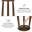 Beyan Round Solid Wood Tray Top Side Table