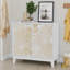 Armoire de 31,5 pouces de style Mid-Century blanc moderne avec 2 portes et tablettes réglables pour le buffet de vestibule de salon dans le couloir de la salle à manger