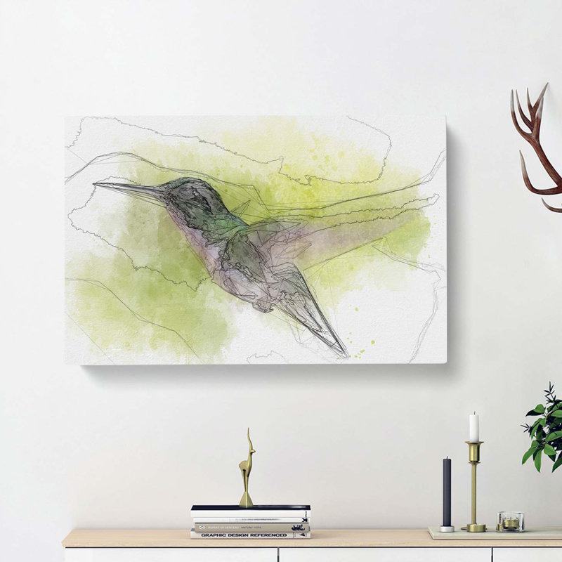 Hummingbird In Costa Rica In Abstract - Wrapped Canvas Painting, 50cm H x 76cm W x 3cm D