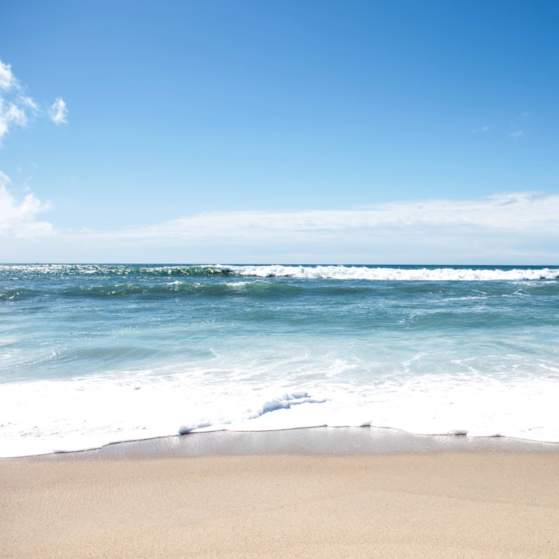 Bord de mer - photographie, H 36 po x l 36 po, Non, Cadre simple blanc