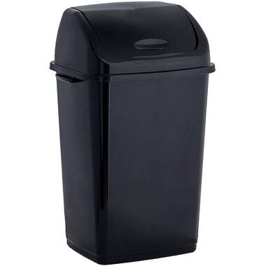 Hefty Black Polished Plastic Wastebasket in the Wastebaskets department at