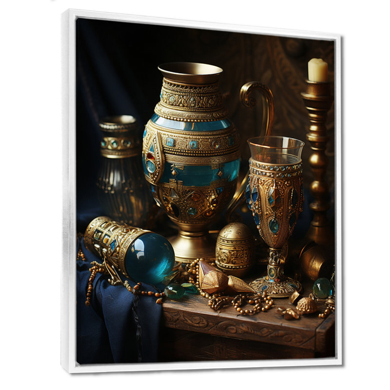 Égypte égyptien, Trésors égyptiens I - Égypte, art mural, H 20 po x l 12 po, Cadre flottant blanc