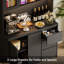 Armoire de cuisine de 71 po de hauteur avec tablettes réglables, espace pour micro-ondes et station de charge-14850873