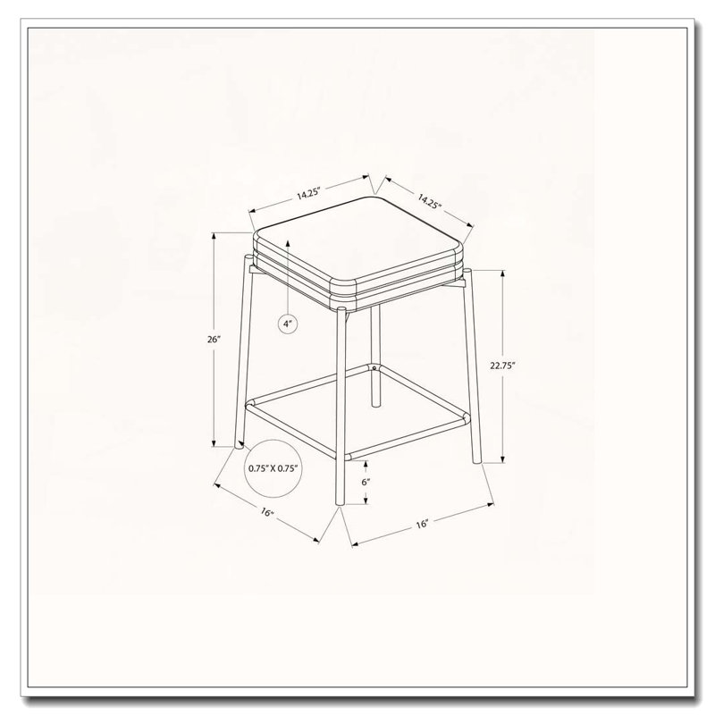 Barstool, Counter Height, Set Of 2,