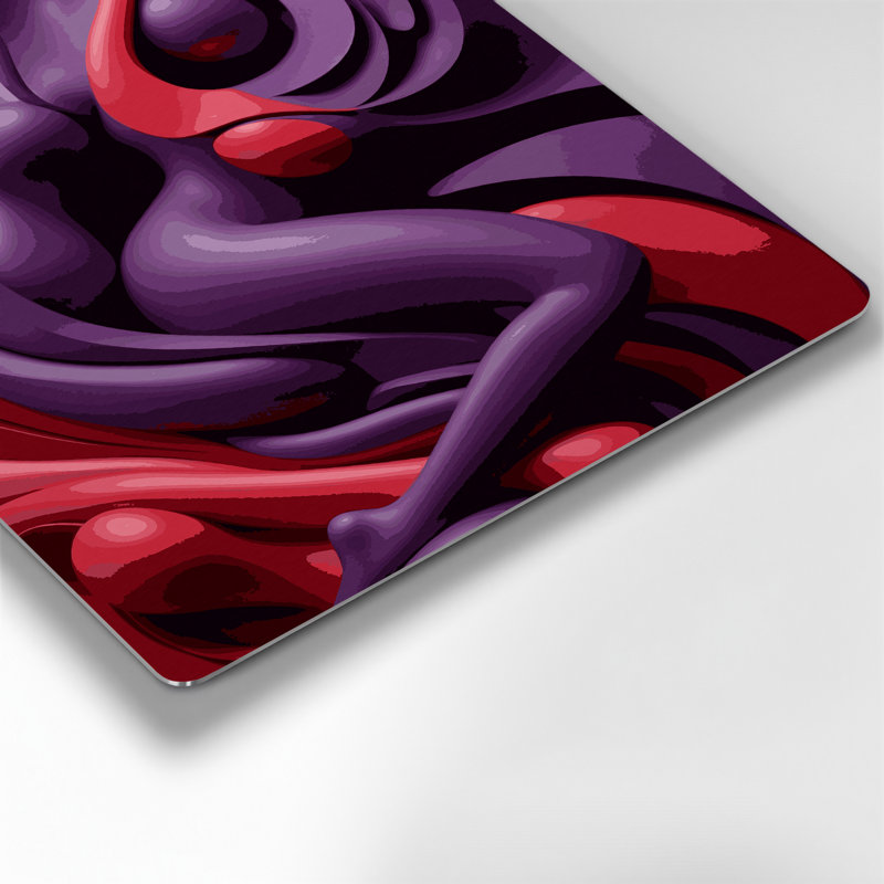 Art mural abstrait en métal violet 74, H 12 po x l 12 po