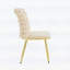 Chaise de salle à manger et de coiffeuse peu encombrante avec structure en métal doré-586155816