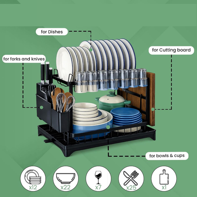 Stainless Steel Two Tier Dish Rack